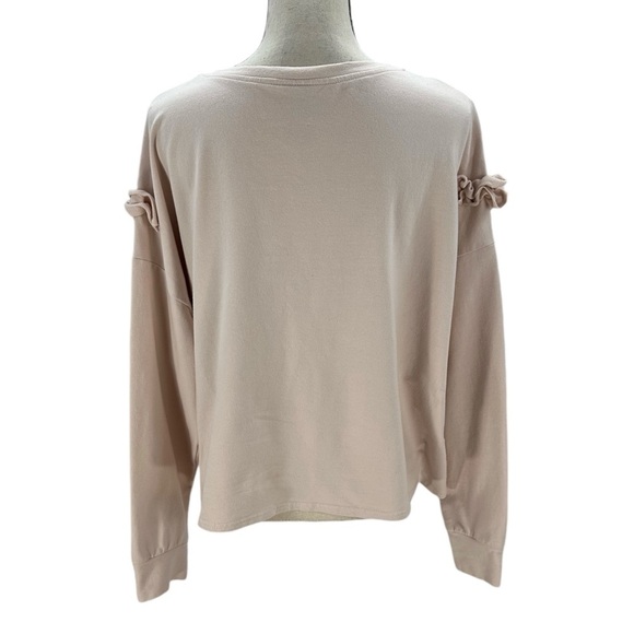 Polly & Esther Long Sleeve Ruffle Shoulder Every Week Is Fashion Week Sweatshirt - Picture 3 of 9